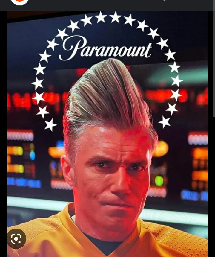 Captain Pike with exaggerated hair